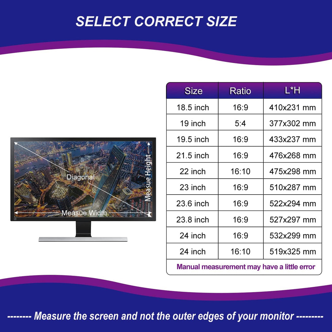 AiMok 23.6 Zoll Monitor Blickschutzfilter & Anti-Blaulichtfilter, Premium Privacy Filter, Blickschut