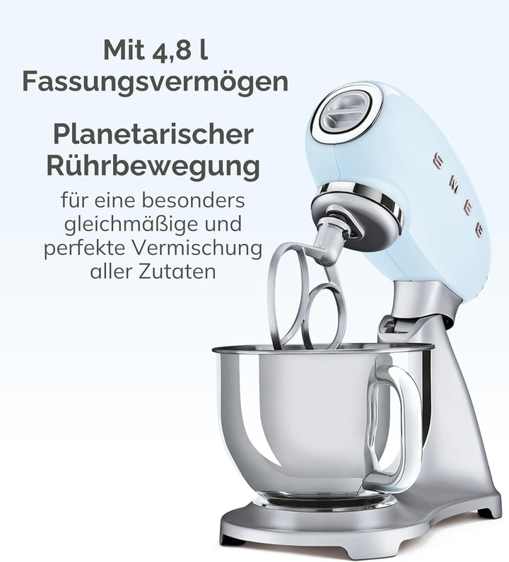 SMEG - Robot Cozinha SMF02PBEU, Pastellblau Single, Single