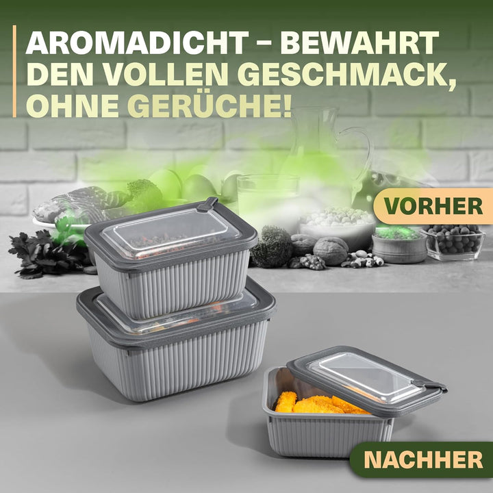 Viwares Frischhaltedosen im 6er Set mit transparentem Ventildeckel, Aufbewahrungsbehälter, Küche, st