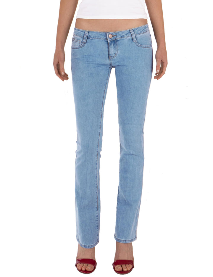 Damen Jeans Hosen Bootcut Hüftjeans, Hellblau