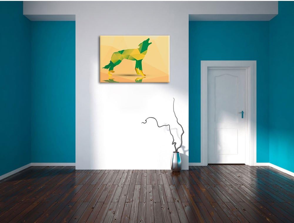 Pixxprint prächtiger Vector Wolf als Leinwandbild/Grösse: 100x70 cm/Wandbild/Kunstdruck/fertig bespa