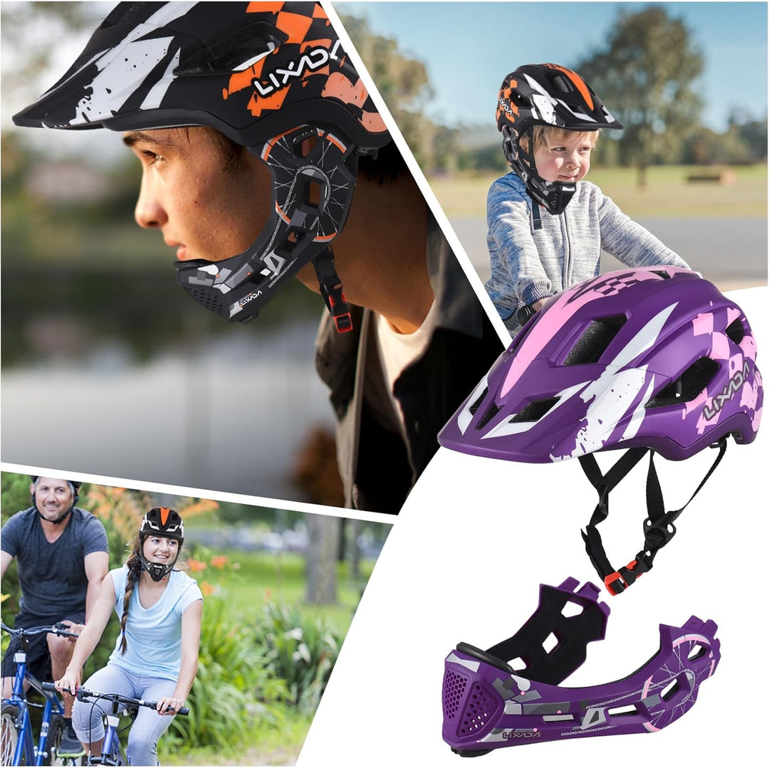Lixada Fahrradhelm Kinder Helm Fullface Abnehmbar Unisex 52-56cm Children&