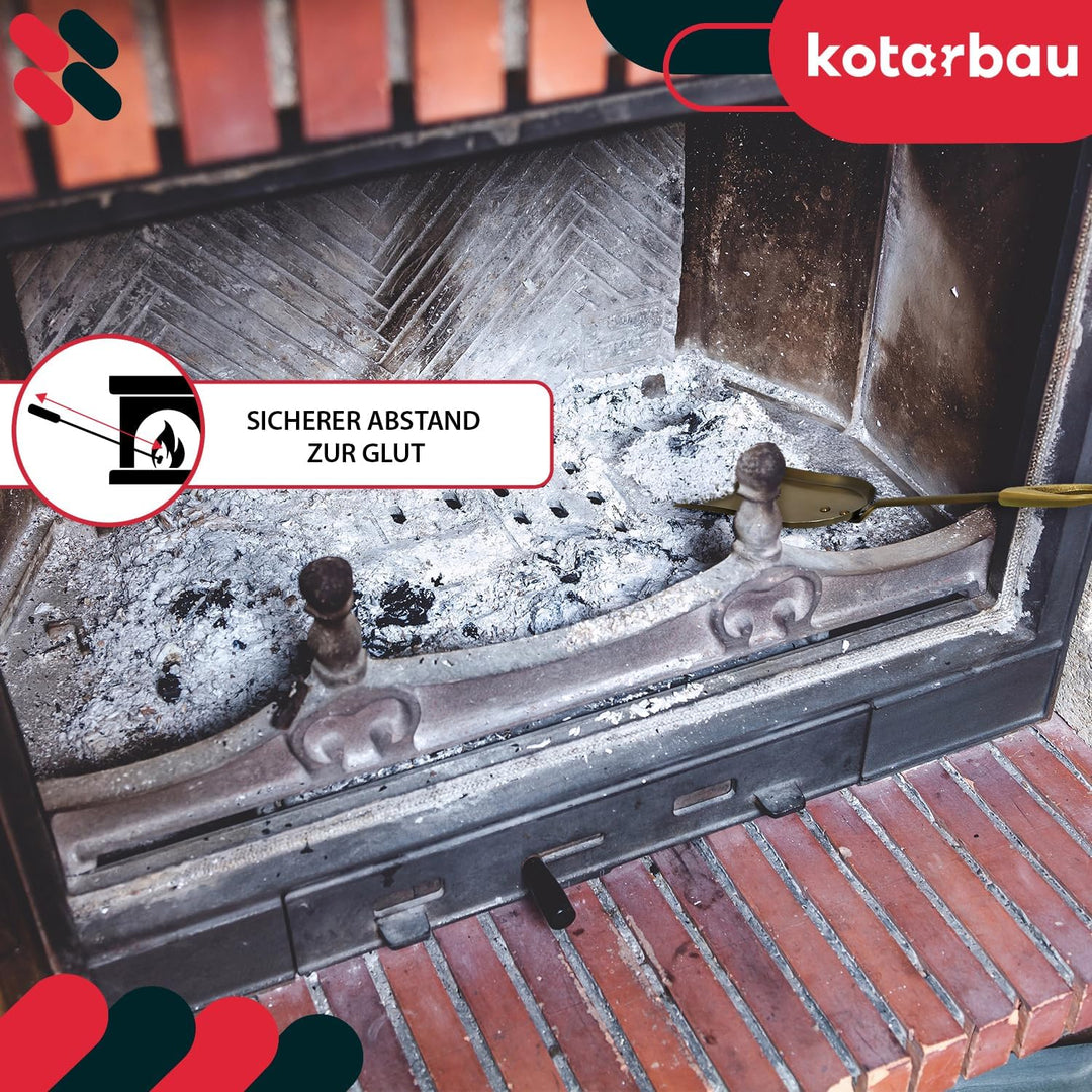 KOTARBAU® Kamingarnitur Kaminbesteck im Retrostil Schürhaken Besen Zange Schaufel 4tlg.