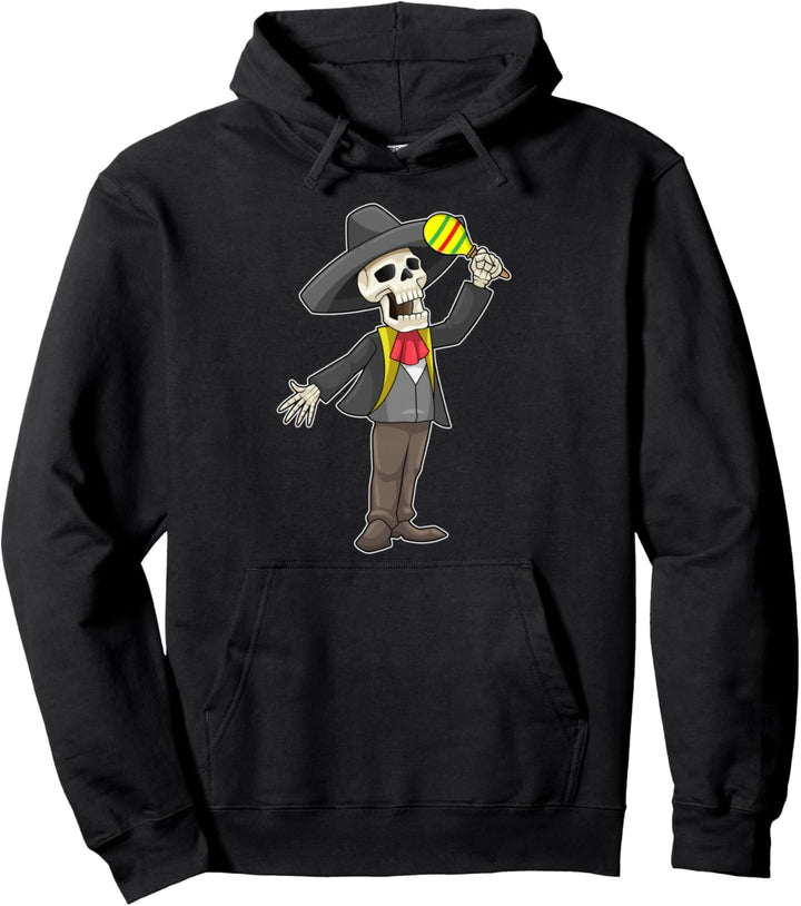 Skelett Musiker Rassel Musik Pullover Hoodie