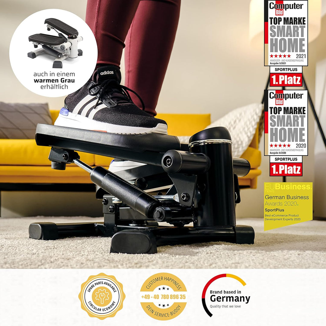 SportPlus 2-in-1 Mini-Stepper mit patentierter Umschalttechnik, Swing-Stepper und Auf-und-Ab-Stepper