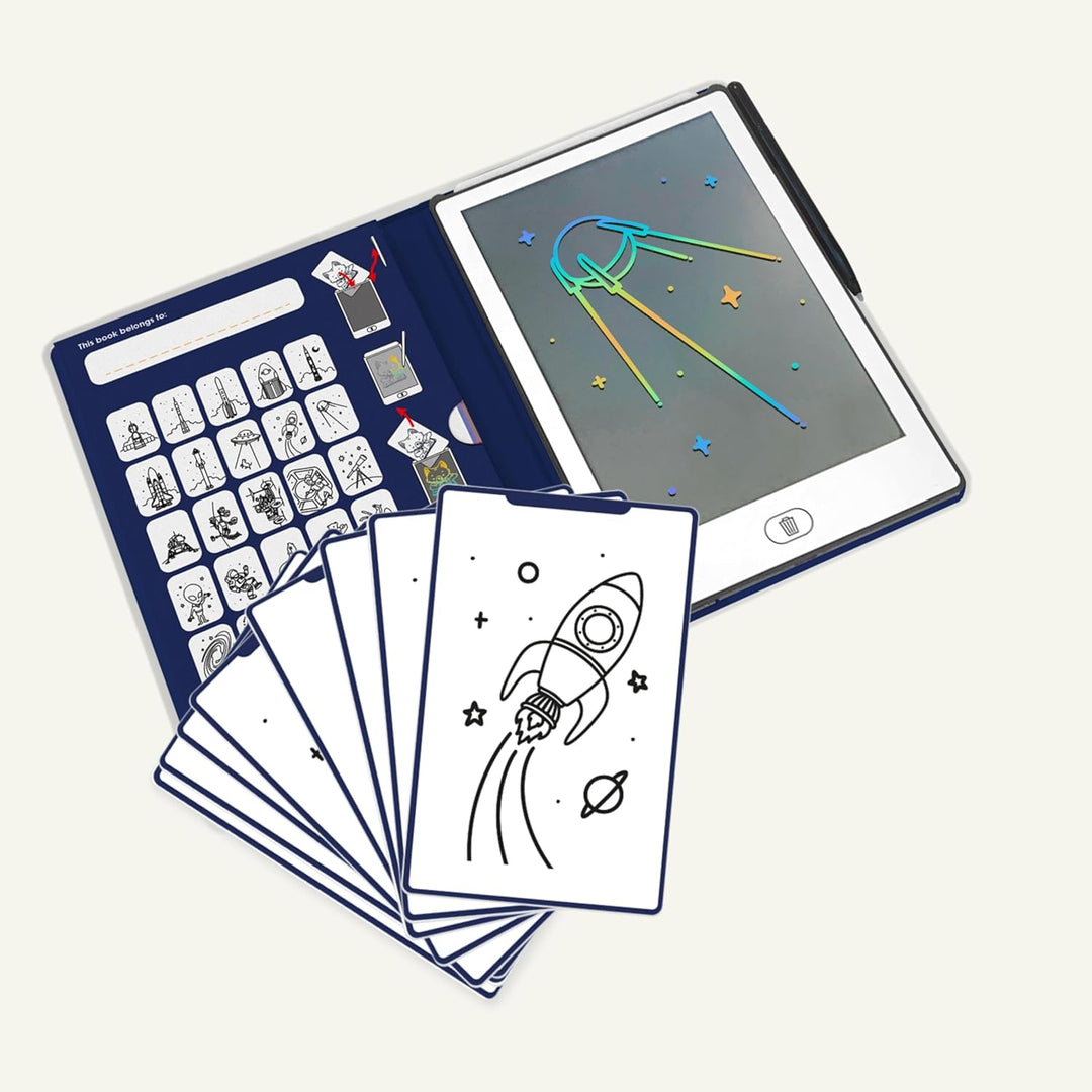 KIDYDRAW-MINI Zeichenbrett mit 30 Galaxie-Bildern