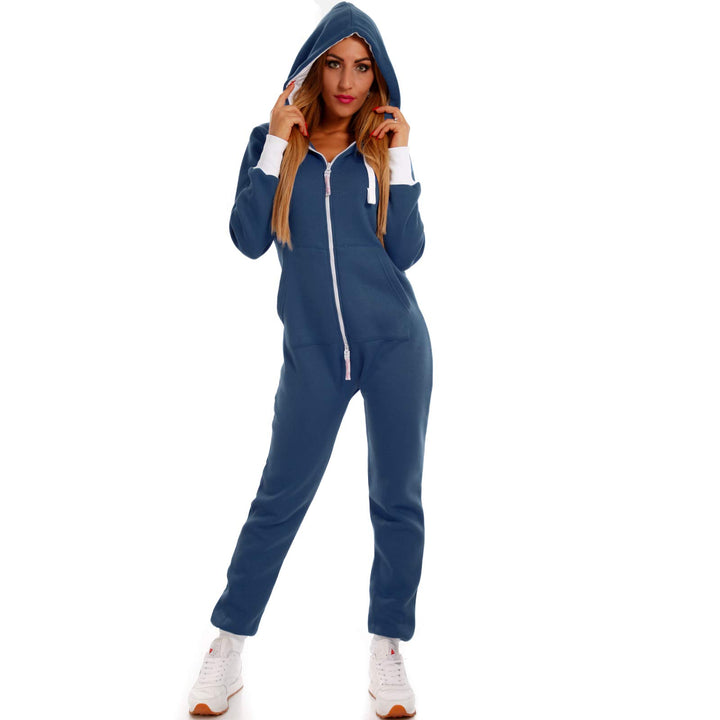 Crazy Age Basic Jumpsuits Ganzkörperanzug Einteiler One Piece Schlafanzug Overall Damen Jumpsuit Kus