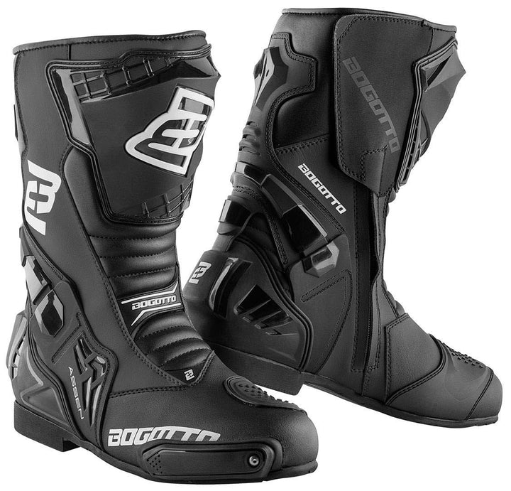 Bogotto Assen Motorradstiefel, schwarz, 46 46 EU Schwarz, 46 EU Schwarz