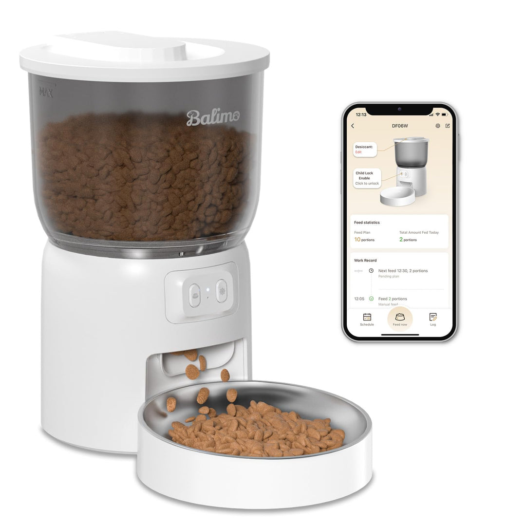 Balimo Futterautomat Katze | 3L Automatischer Futterspender Katze 2,4 G WiFi | App Steuerung mit Ede
