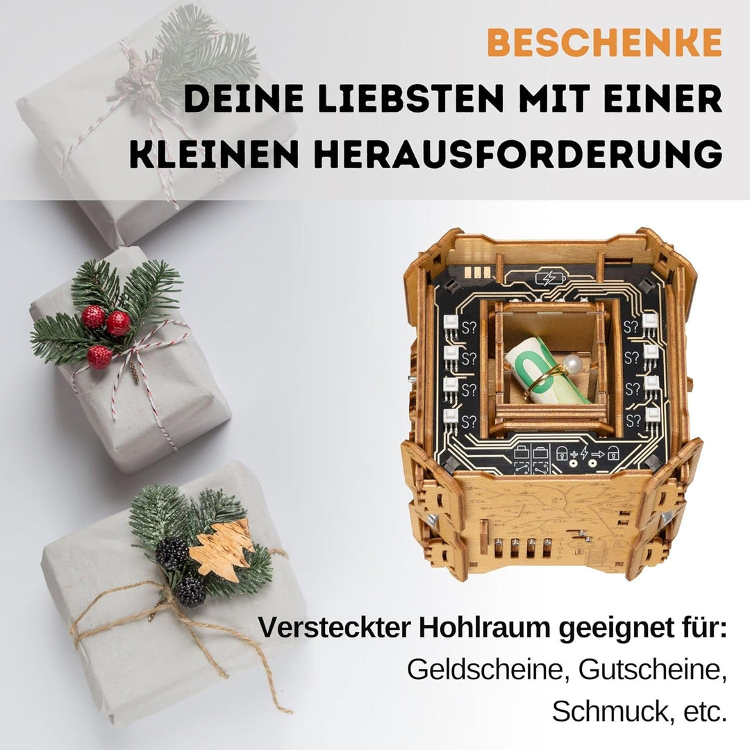 PUZZLE POTATO Tesla Puzzle Box - Escape Room Spiel mit Elektronischen Rätseln - Puzzlebox - Knobelsp
