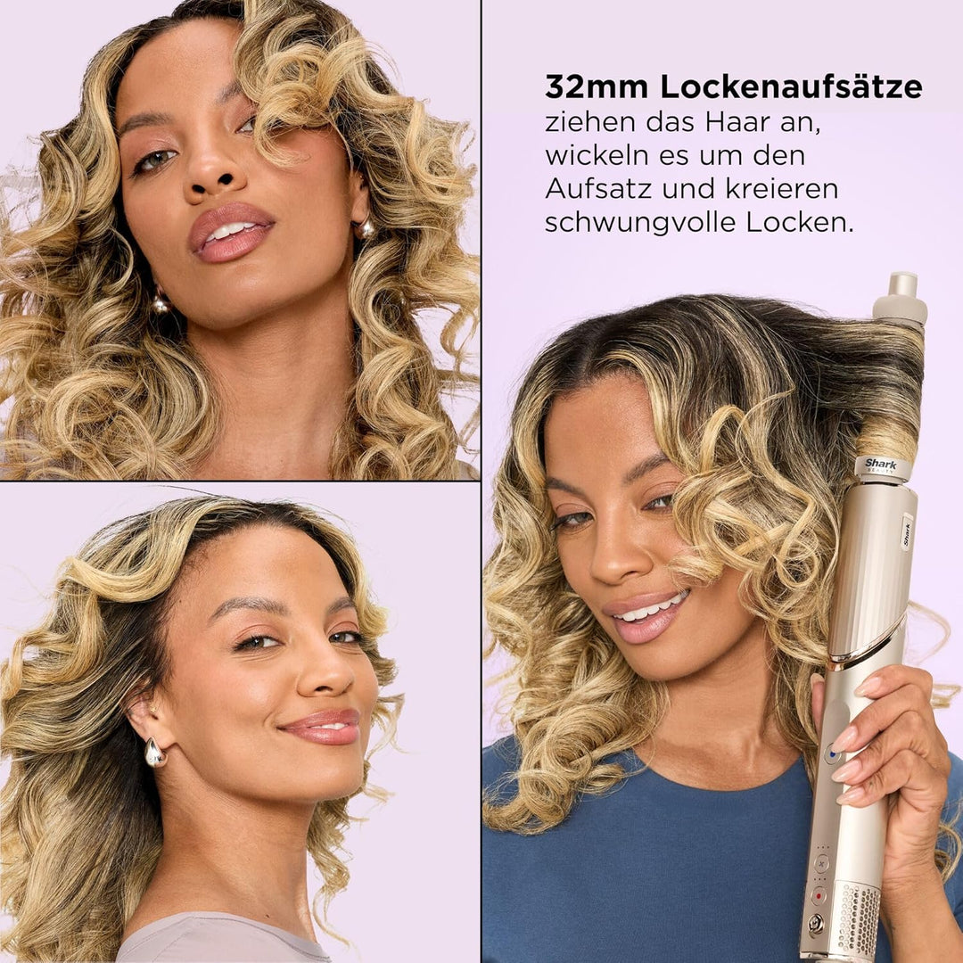 Shark FlexStyle 3-in-1 Luftstyler & Haartrockner, Auto-Wrap-Lockenaufsatz, Ovalbürste, Konzentrator,