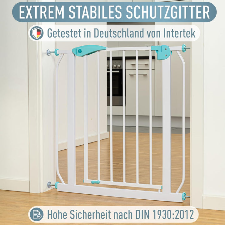 ib style Türschutzgitter Berrin 67-175, Treppengitter für Babys, Treppenschutzgitter ohne Bohren, Tü