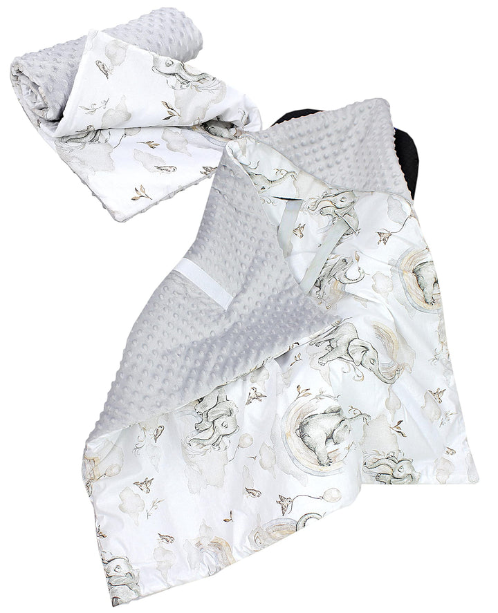 TupTam 2er Set Baby Decken Einschlagdecke 85x85 cm für Autositz Babyschale Babydecke Wiegendecke Min