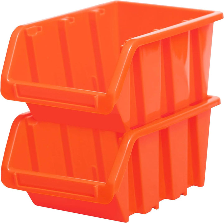 Lager Wandregal Lagerregal, 42 Stapelboxen Orange Gr. 3 , 4 Wandplatten