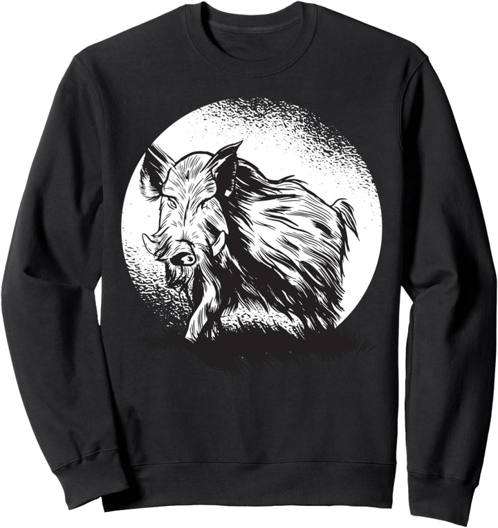 Nachtschicht bei Schweinesonne Wildschwein Jagd Jäger Sweatshirt