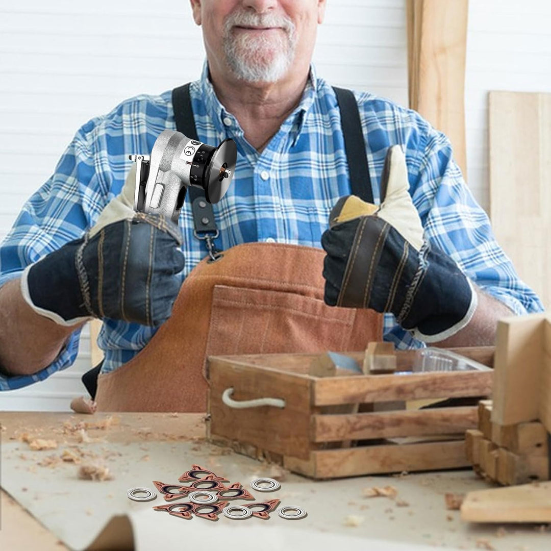 10 Stück Dreiecksschneiderköpfe Rundwinkel für Mini Pneumatische Anfasmaschine, Wolframstahl-Drehein