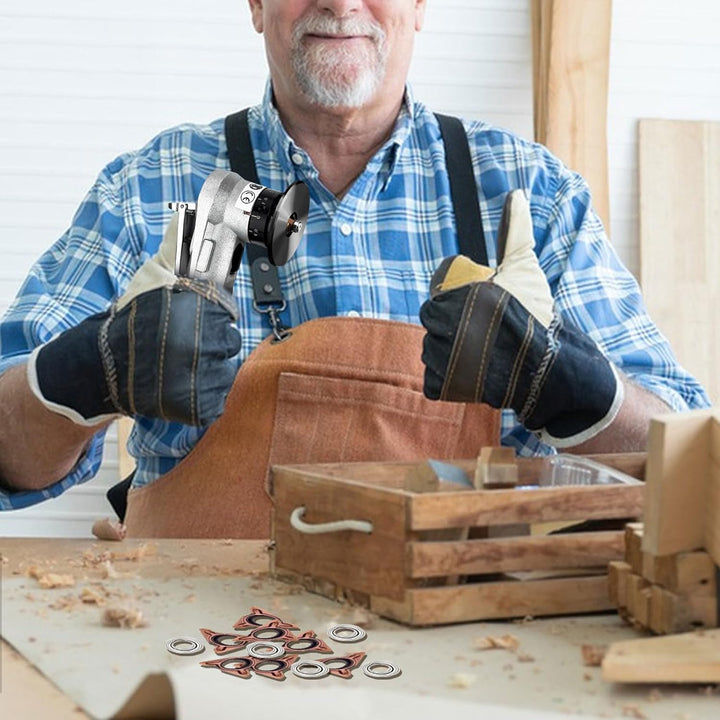 10 Stück Dreiecksschneiderköpfe Rundwinkel für Mini Pneumatische Anfasmaschine, Wolframstahl-Drehein