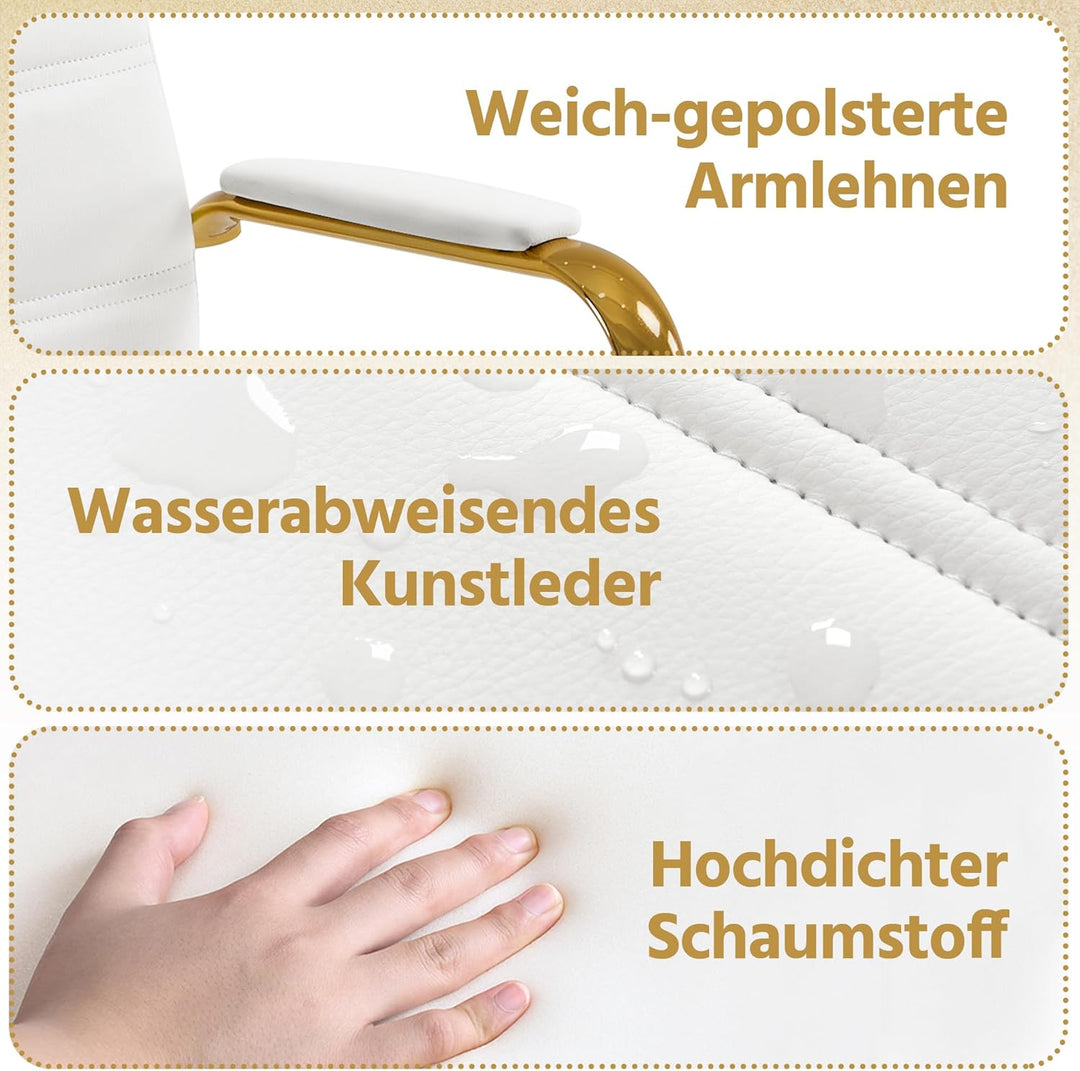 Yaheetech Bürostuhl ergonomischer Schreibtischstuhl, Drehstuhl mit Rollen, Bürohocker mit Armlehnen,