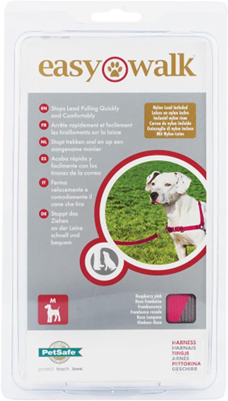 PetSafe Easy Walk-Geschirr, Anti-Zieh-Hundegeschirr, Verringert Würgen und Husten, Mit 1,8 M Leine,