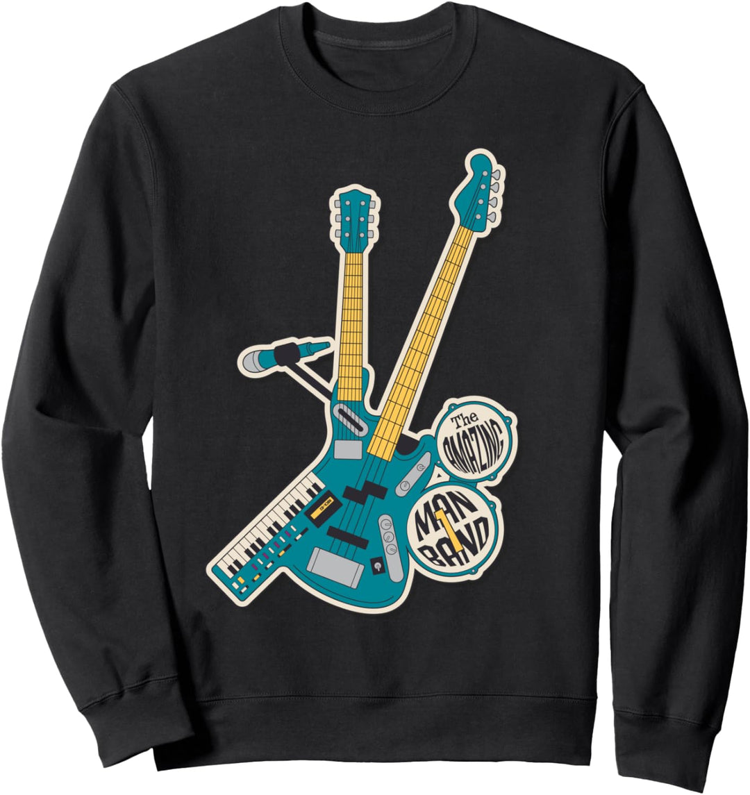 One Man Band 80er Jahre Design Musiker Geburtstagsgeschenk Frauen Männer Junge Sweatshirt
