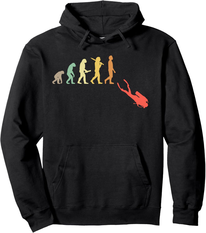 Retro Tauchen Evolution Geschenk für Taucher & Scuba Diver Pullover Hoodie