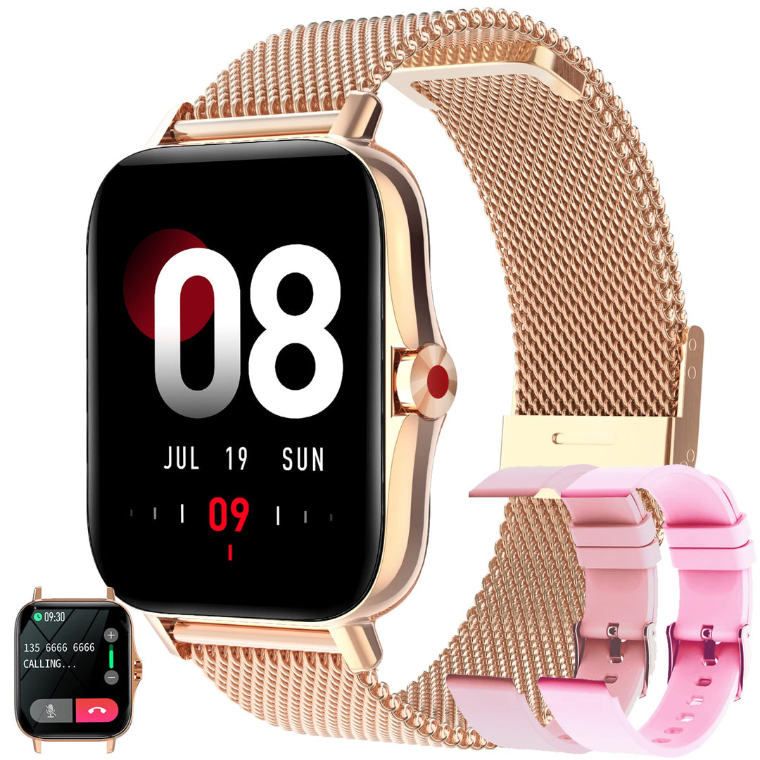 LWEARKD Smartwatch Damen mit Telefonfunktion, 1,69 Fitnessuhr Damen, Fitness Tracker Uhr mit Menstru