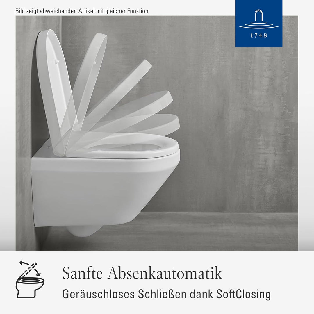 Villeroy & Boch Subway 3.0 WC-Sitz, Toilettendeckel mit Absenkautomatik, abnehmbarer Toilettensitz a