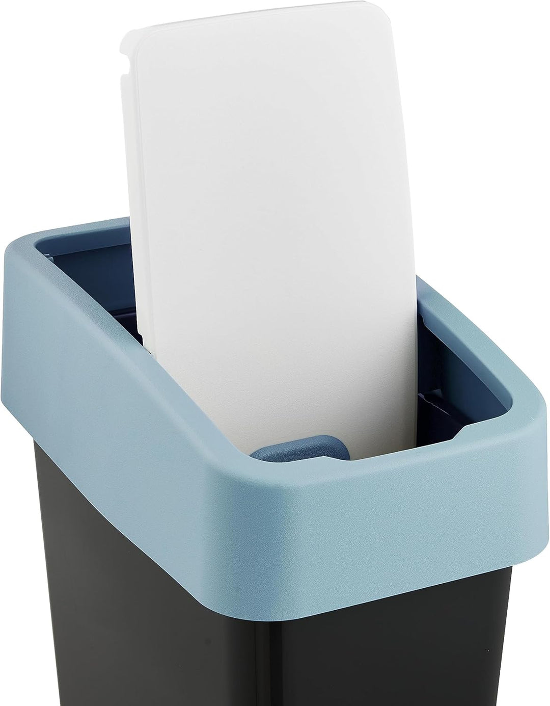 keeeper Premium Abfallbehälter mit Flip-Deckel, Soft Touch, 10 l, Magne, Nordic Blue 10 L Nordic Blu
