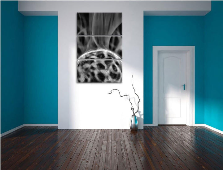 Pixxprint leuchtender Energieball als Leinwandbild/Grösse: 3 Teilig (120x80) cm/Wandbild/Kunstdruck/