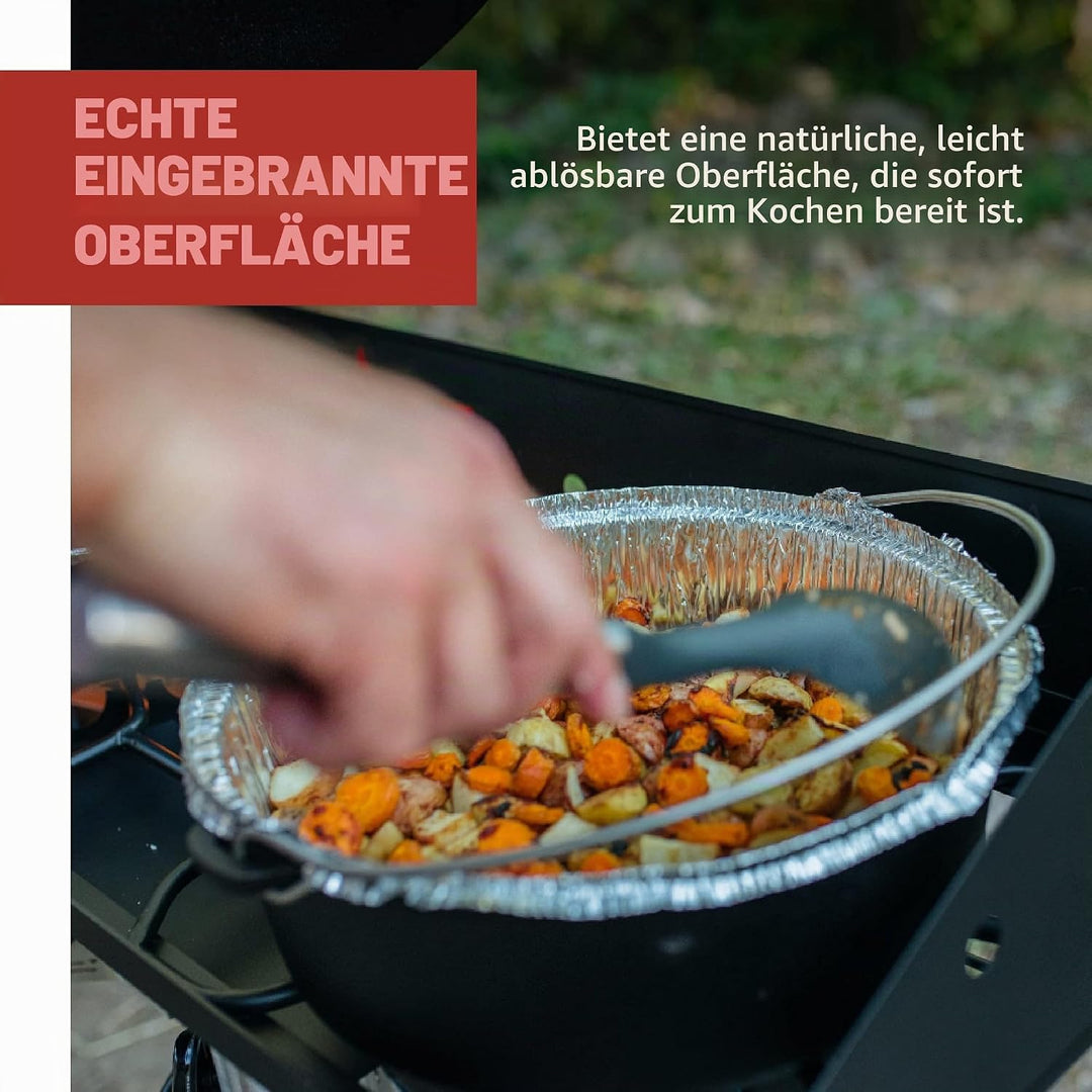 Camp Chef Schmortopf aus Gusseisen mit Deckel und Deckelheber, 35,6 cm, DO14