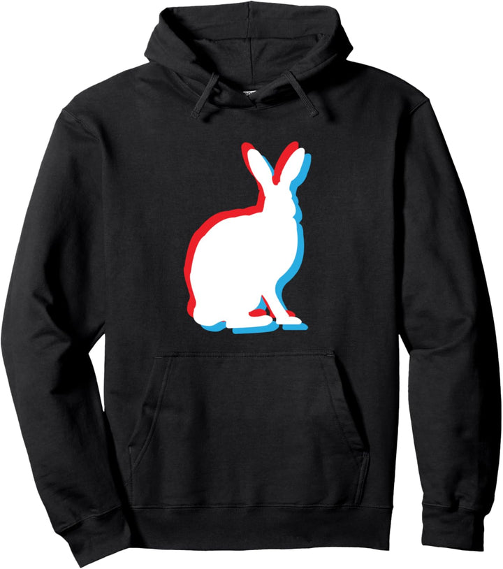 Easter Bunny Retro Movie Effect Color Divide Rabbit Animal Pullover Hoodie