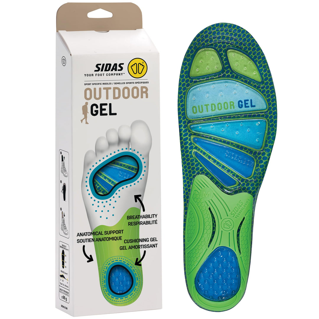 Sidas Gel Comfort Outdoor Sohle FR : L (Taille Fabricant : L:42-43) Grün, FR : L (Taille Fabricant :