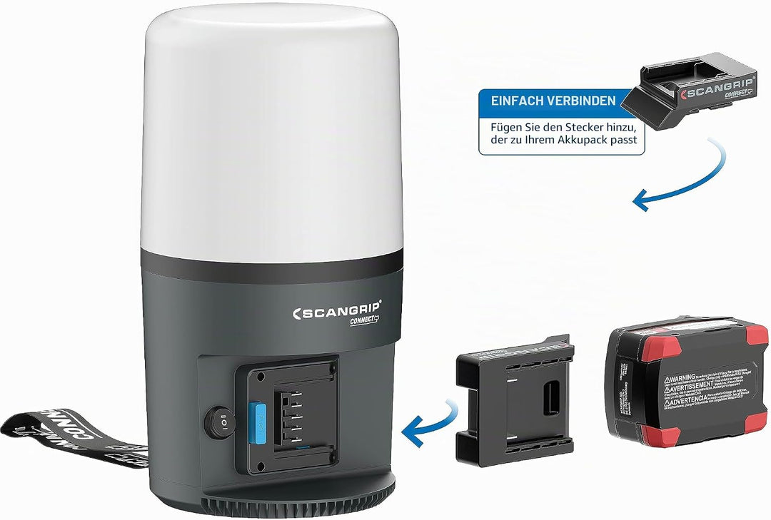 SCANGRIP | LED-Arbeitsleuchte AREA 6 CONNECT | ohne Akku | 3000-6000 lm