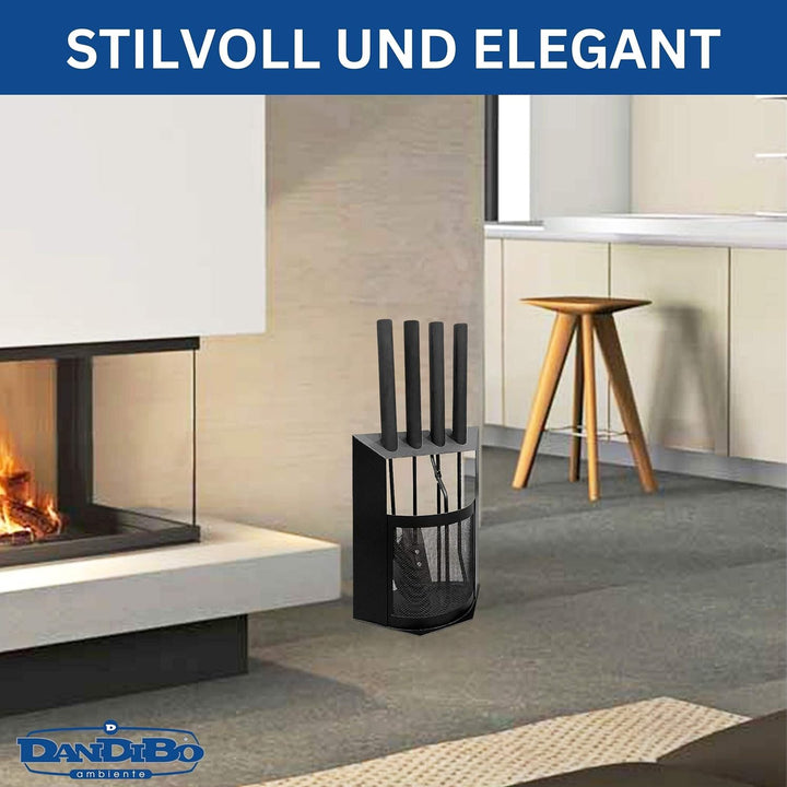 DanDiBo Kaminbesteck Schwarz Modern 5 Teilig Set 96616 Kaminset Kamingarnitur Ofenbesteck