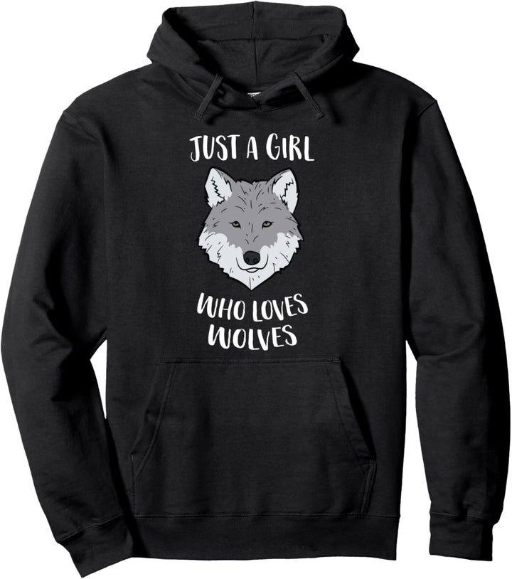 Niedliches Wolfsmädchen "Just A Girl Who Loves Wölve". Pullover Hoodie