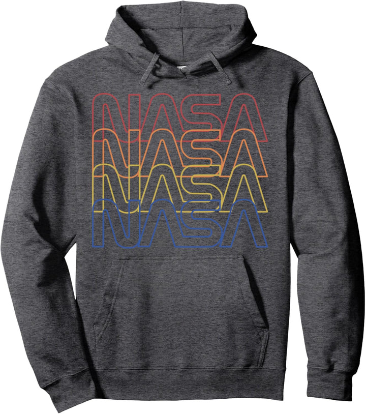 NASA Neon Logo Colorful Fade Pullover Hoodie