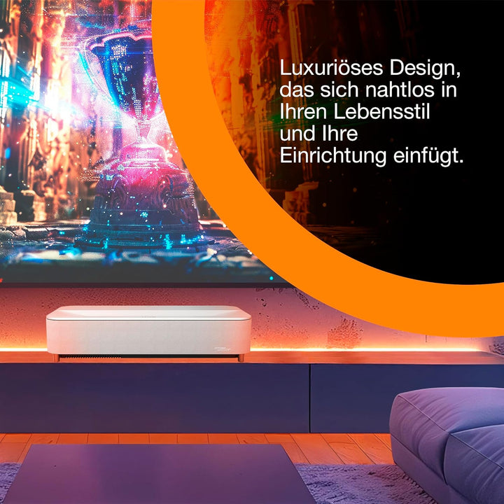 Epson Lifestudio Grand Plus EH‑LS970W | Ultrakurzdistanz Laser Projektor TV | 4K Heimkino | 4.000 Lu