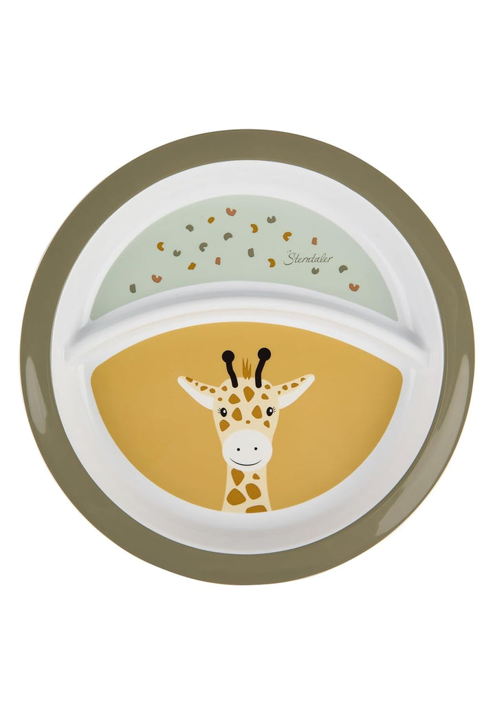 Sterntaler Geschirrset Giraffe &amp; Löwe – Rutschfester Teller, Schale, Besteck &amp; Becher – aus lebensmi