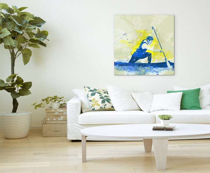 Paul Sinus Art Rudern 60x60cm SPORTBILDER Splash Art Wandbild Aquarell Art