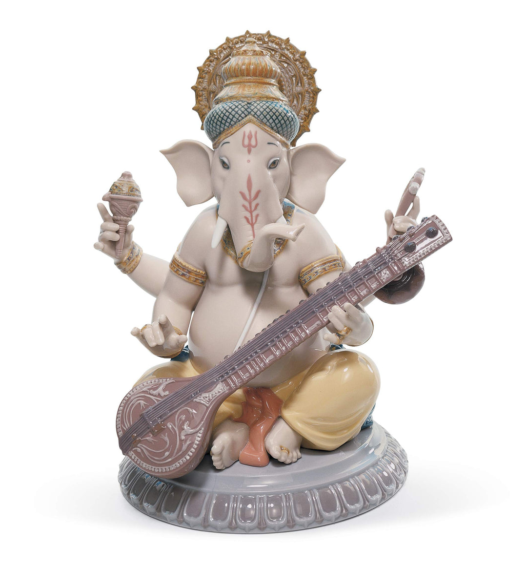 LLADRÓ Figur Veena Ganesha. Ganesha. Porzellan.
