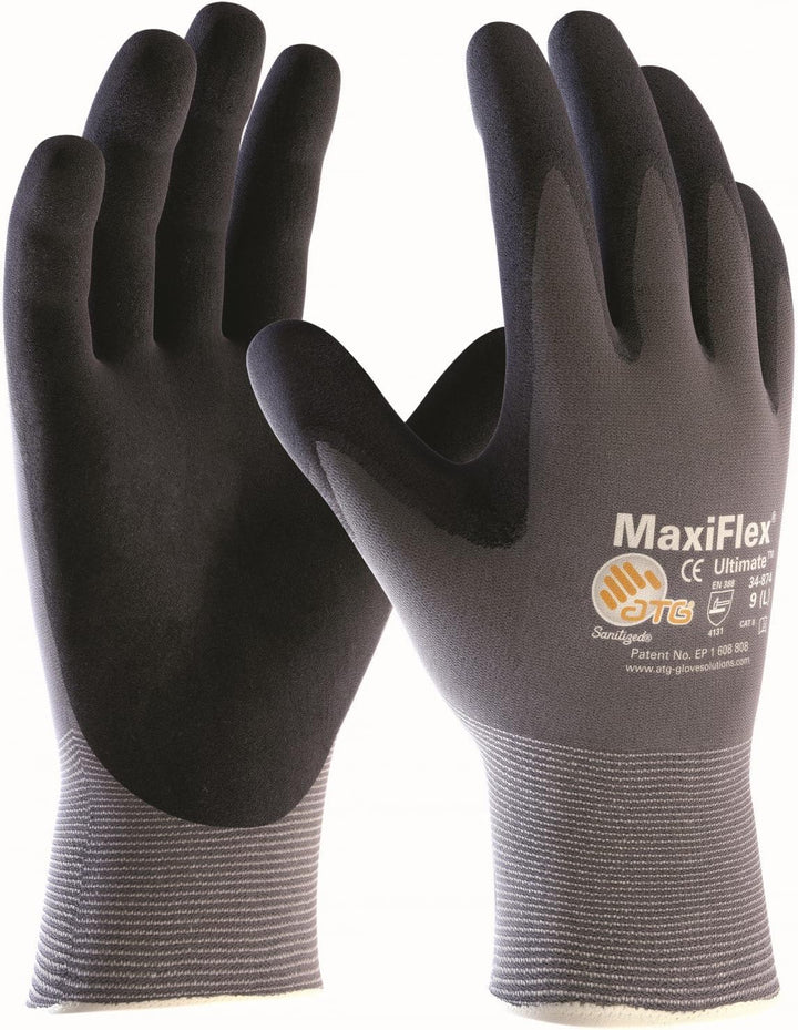 MAXIFLEX ULTIMATE Nylon-Strickarbeitshandschuhe 12 PAAR, 10