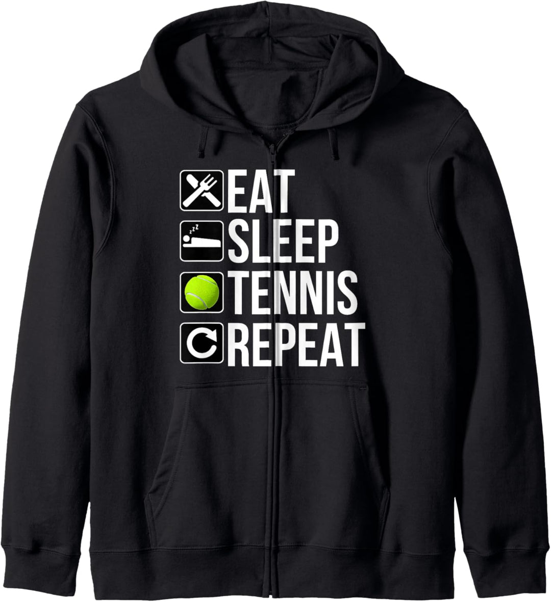 Tennisspieler Lustig - Eat Sleep Tennis Repeat Kapuzenjacke
