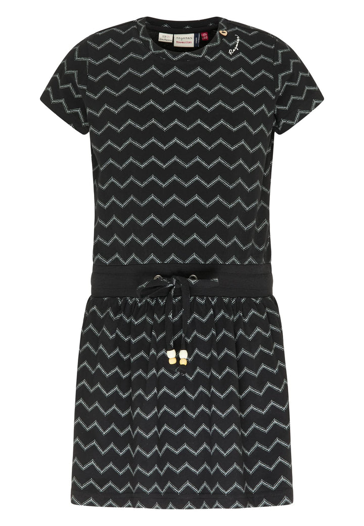 Ragwear MAGY Chevron Mädchen Kleid 152 Schwarz, 152 Schwarz