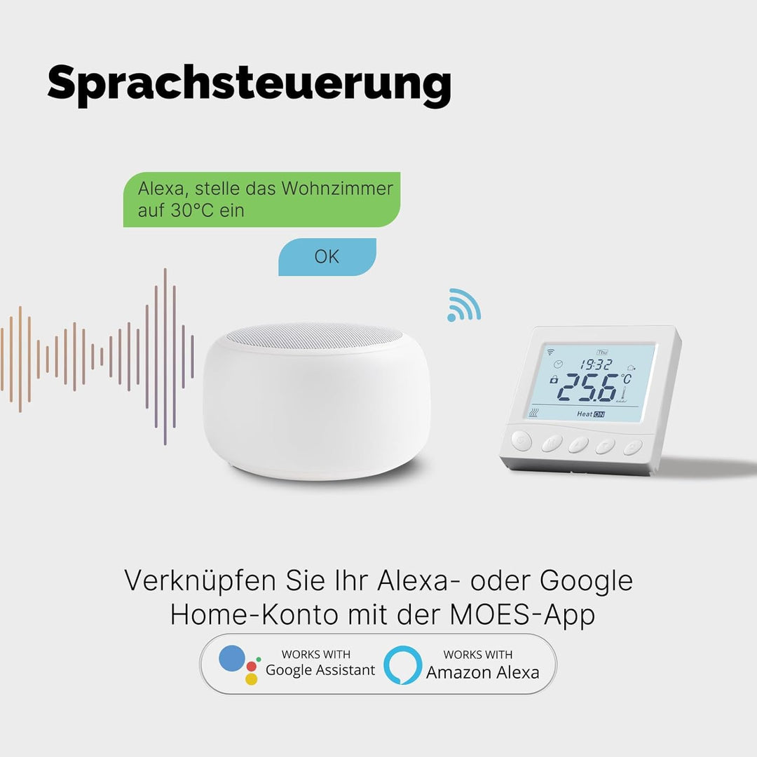 MOES Smart Thermostat für Boiler, WLAN Raumthermostat Programmierbares Kompatibel Alexa Echo/Google