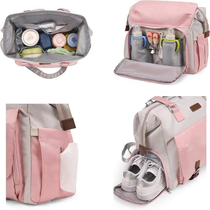 Baby Wickeltasche Rucksack Handtasche mit wasserdicher Wickelunterlage,Verstellbare Schultergurt mul