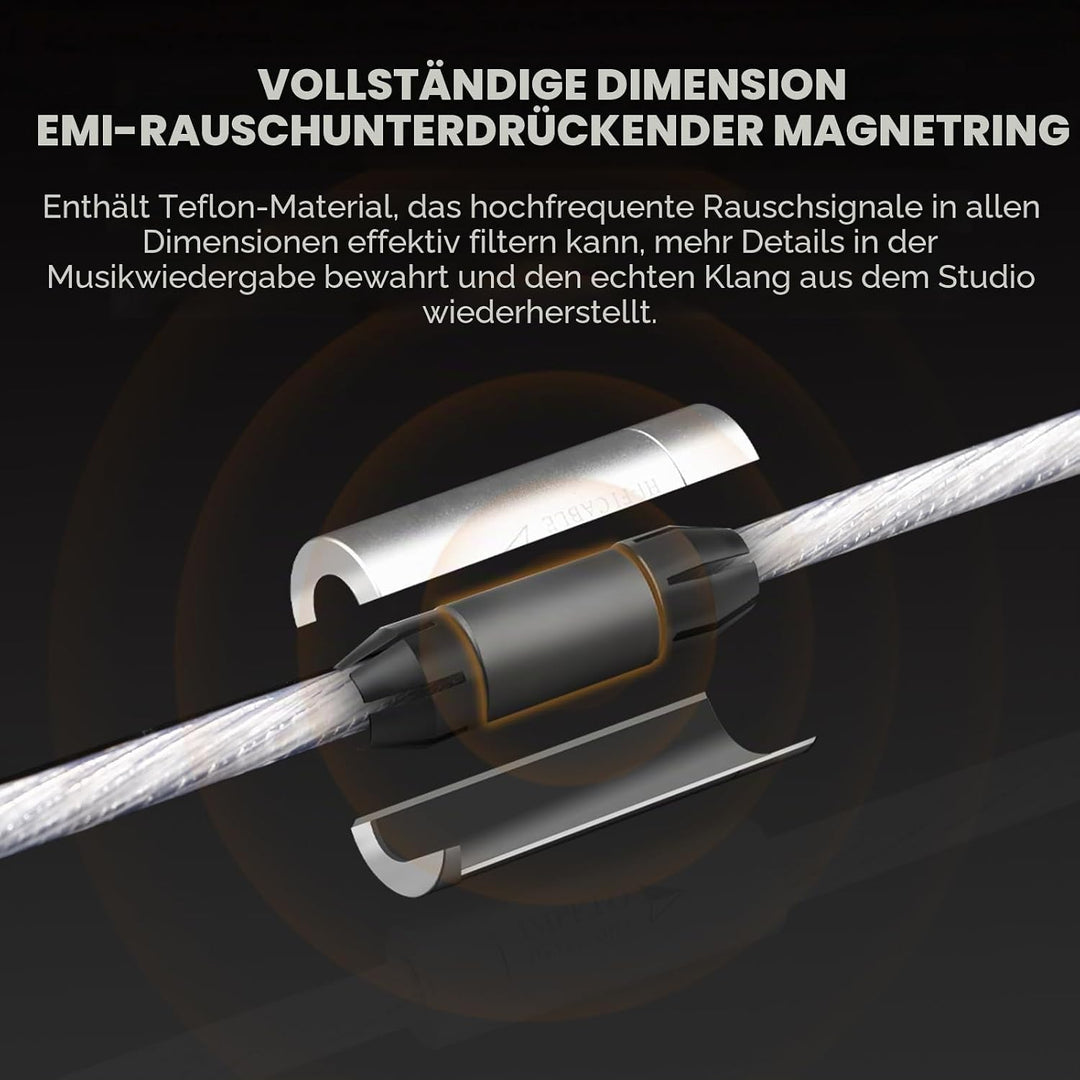 Impeto high end XLR Kabel，HIFI Mikrofonkabel, S-OCC 3-Pin XLR Stecker auf Buchse Mikrofonkabel für M