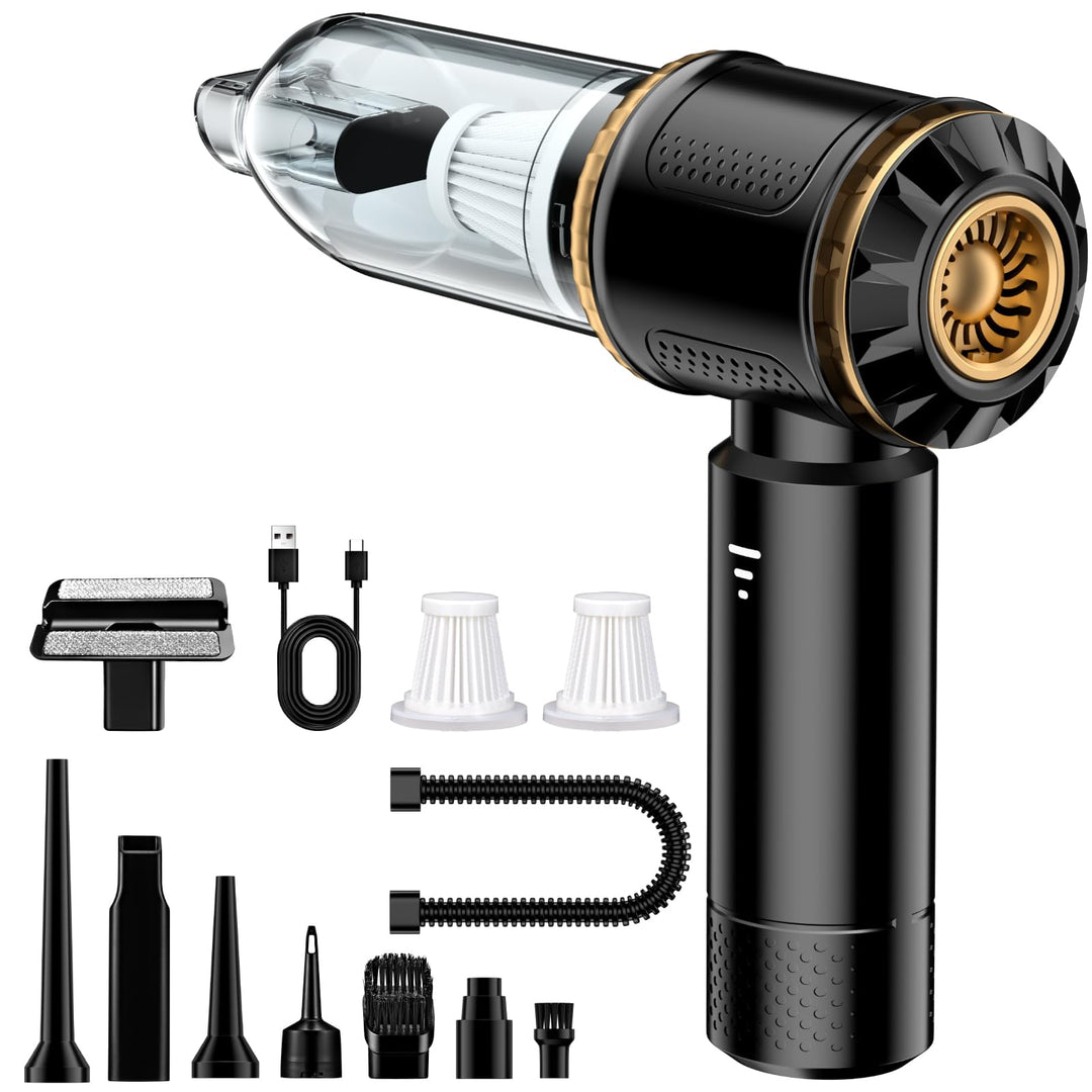 Handstaubsauger Akku 4-in-1, 25000PA Auto Staubsauger Stark, 3-Gang Handstaubsauger kabellos mit Bür