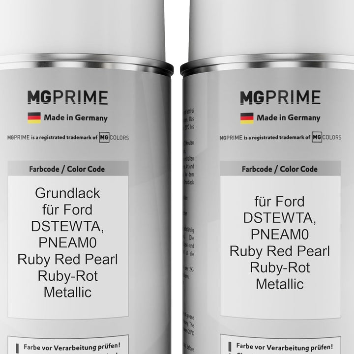 MG PRIME Autolack Sprühdosen Set für Ford DSTEWTA / PNEAM0 Ruby Red Pearl/Ruby-Rot Metallic Grundlac
