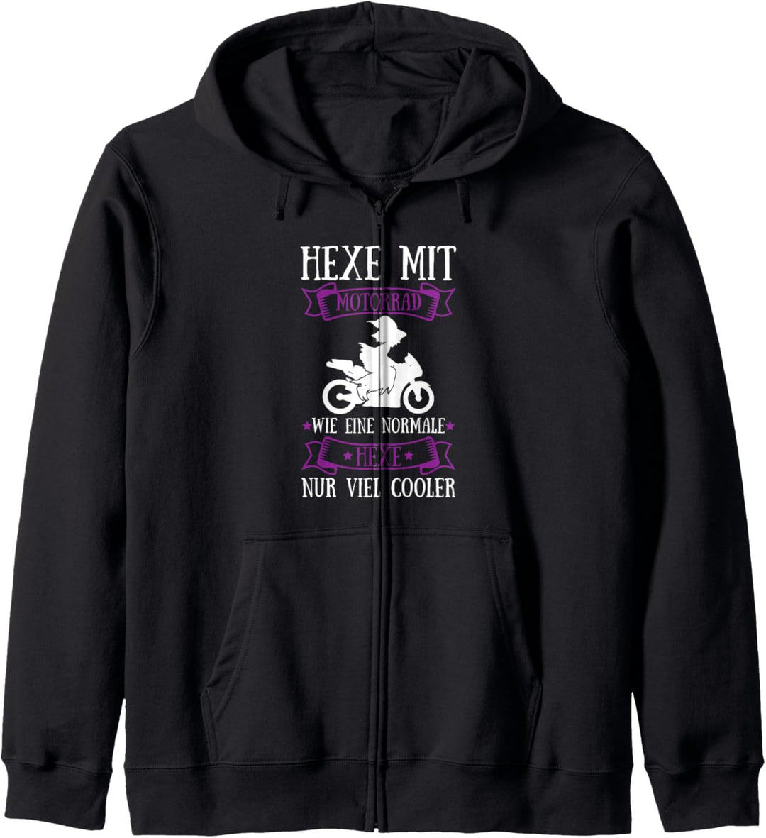 Hexe Mit Motorrad Wie Eine Normale Hexe Nur Viel Cooler Kapuzenjacke