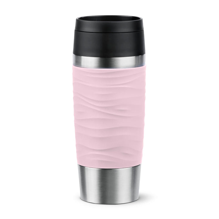 Emsa N20214 Travel Mug Wave Isolierbecher 0,36 Liter | neuer Komfort-Schraubverschluss | Edelstahl |